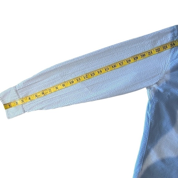 Euc J. Crew men’s seersucker button up shirt, pinstriped, size small-slim. - Picture 9 of 9